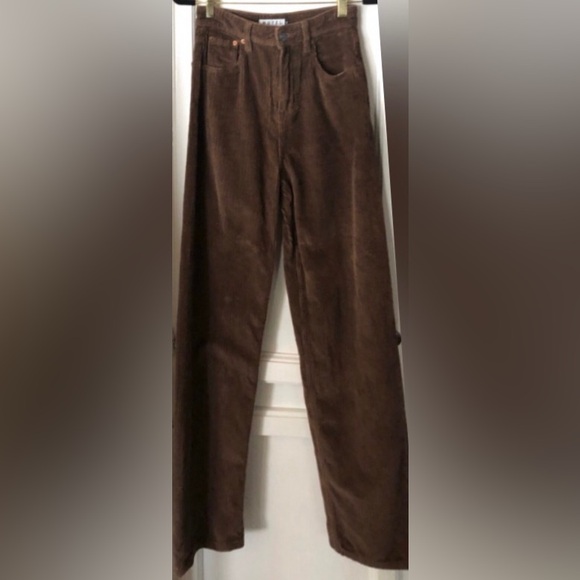 Motel Rocks corduroy trousers 90’s parallel jeans wide leg chocolate brown - Picture 4 of 16